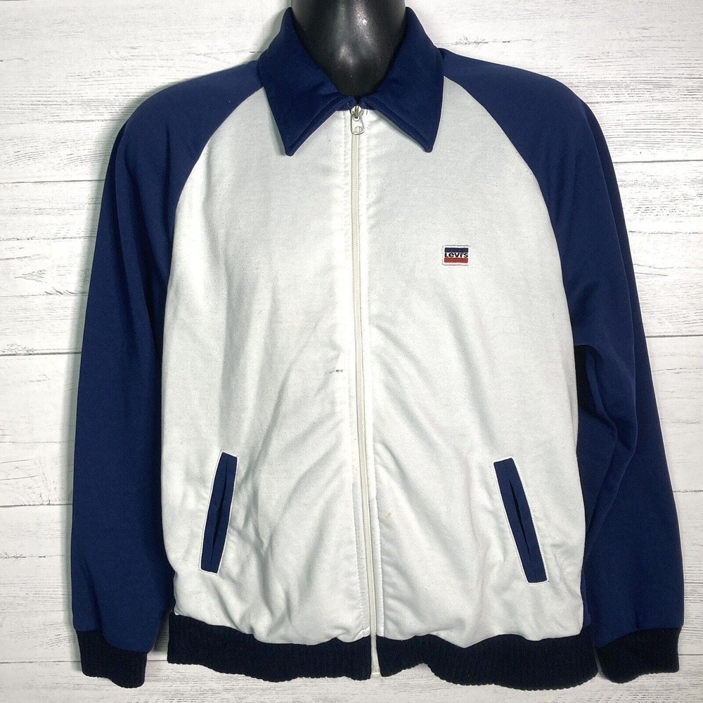 Levi’s Vintage Full Zip Track Jacket Blue White Colorblock Men’s Medium